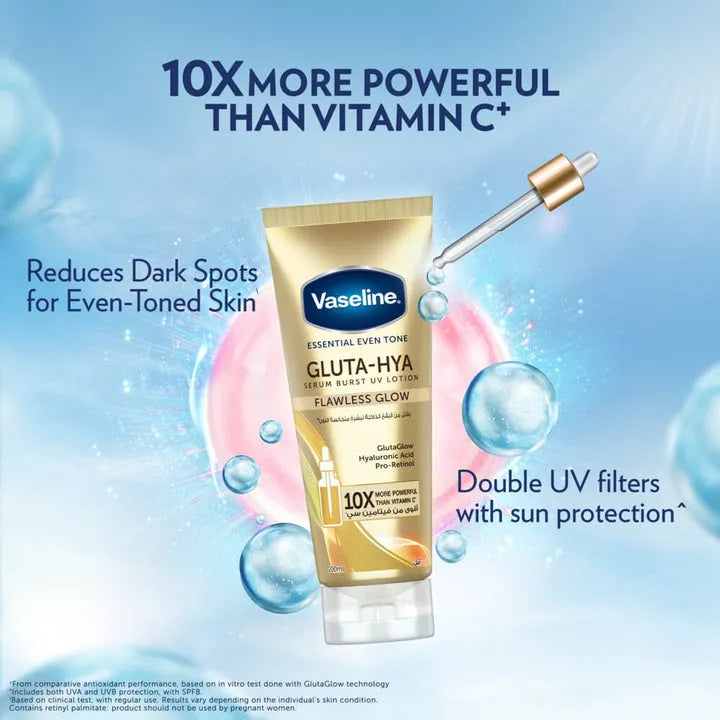 Vaseline Gluta-Hya Serum Burst UV Lotion - Flawless Bright - 200ml