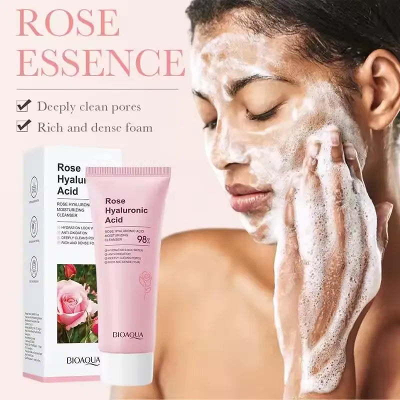 BIOAQUA Rose Hyaluronic Acid Moisturizing Cleanser – 100g