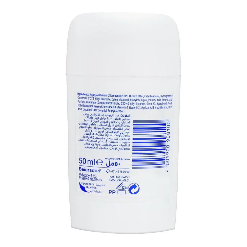 Nivea Anti-Perspirant Soft Smooth Pearl & Beauty Deodorant Stick, For Women - 50ml