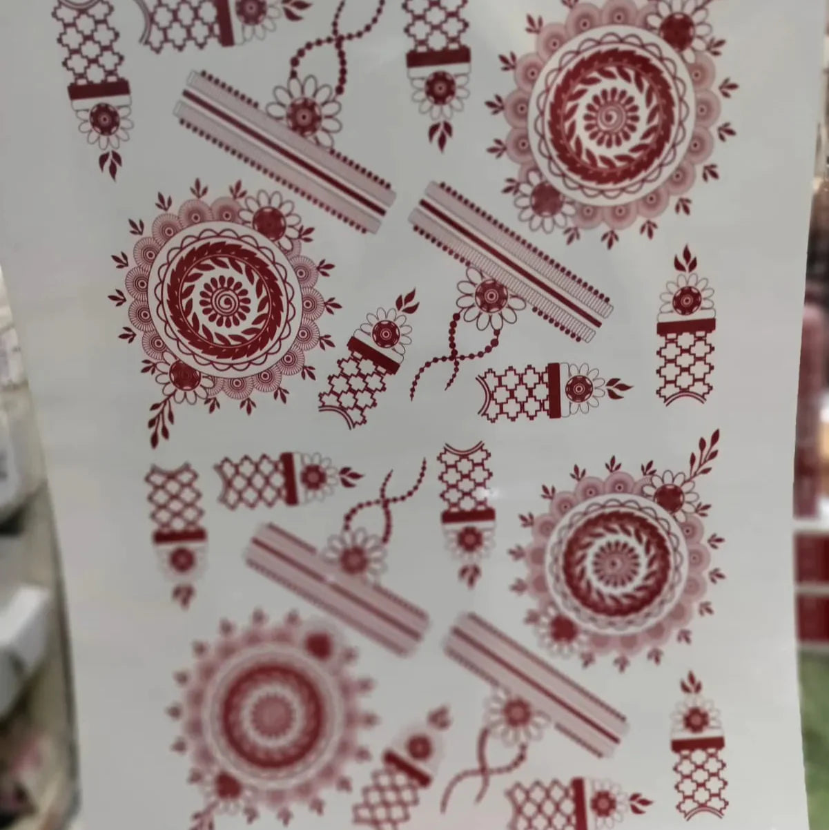 Waterproof Mehndi Tattoo Stickers – Red Henna Designs