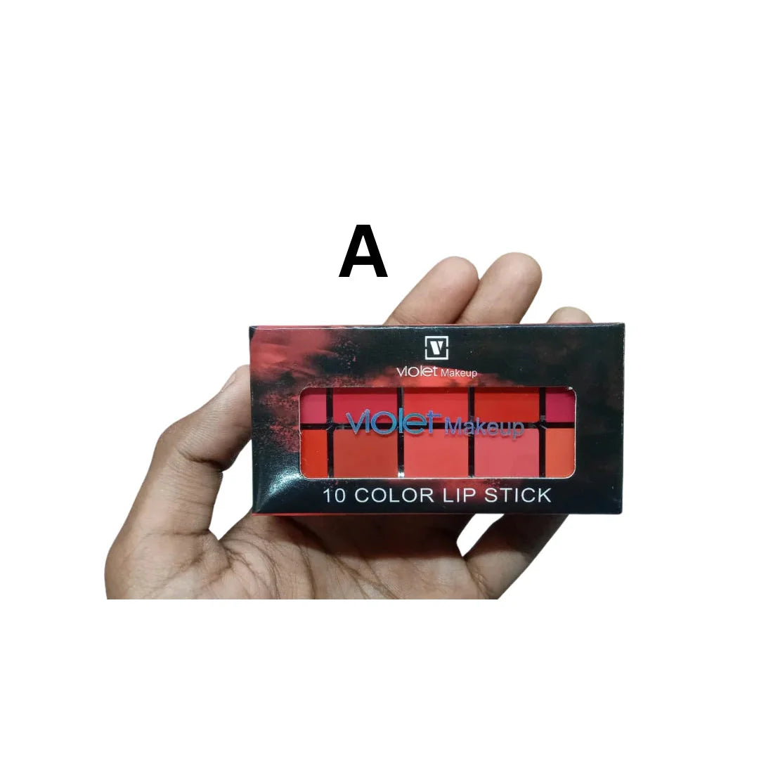 Violet 10 Color Lipstick Palette