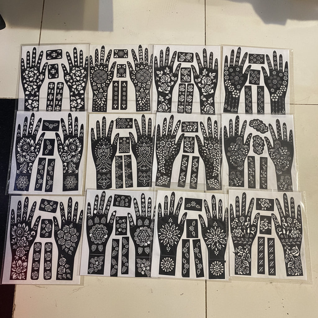 Full Hand Mehndi Stencil Design