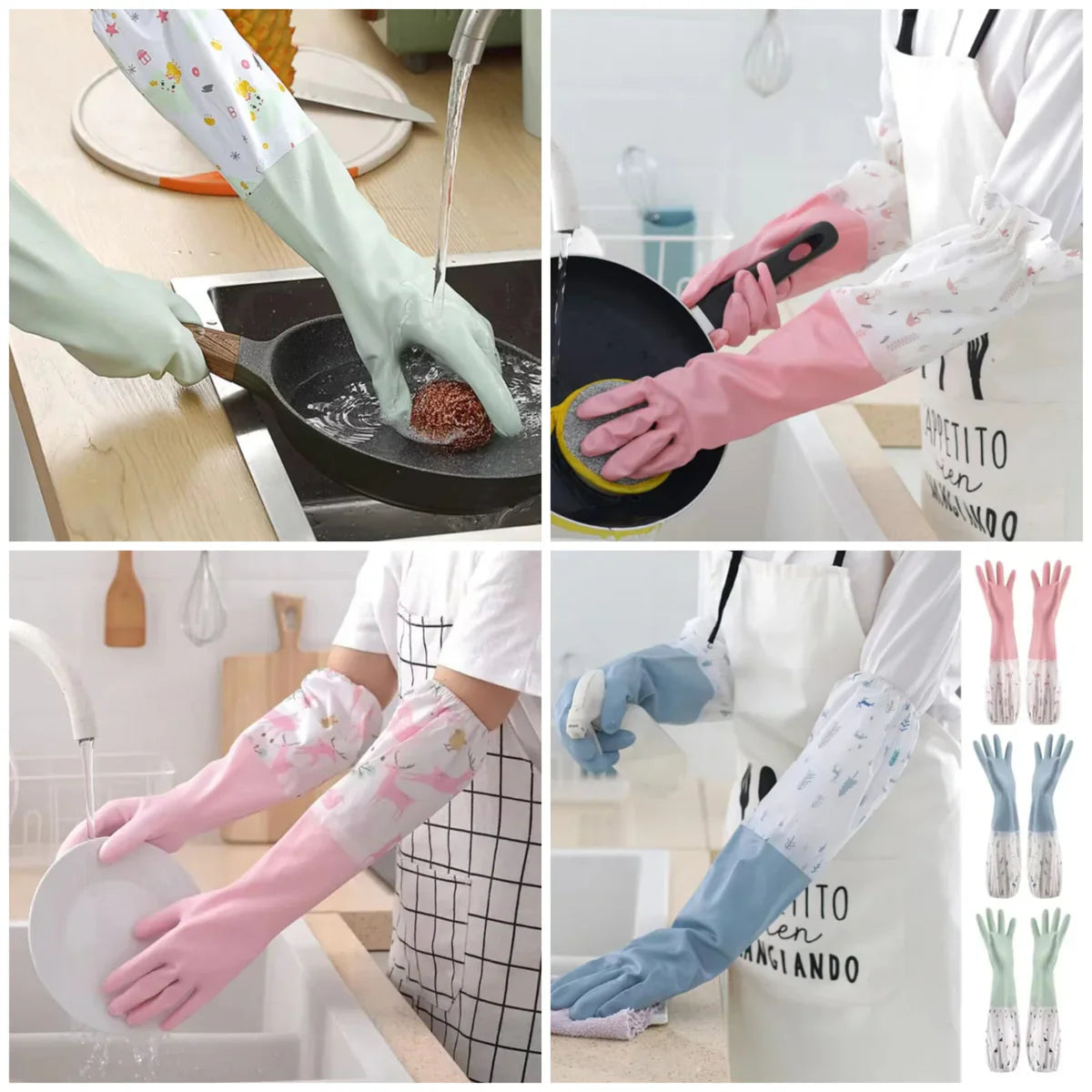 Latex Rubber Dish Washing Gloves
