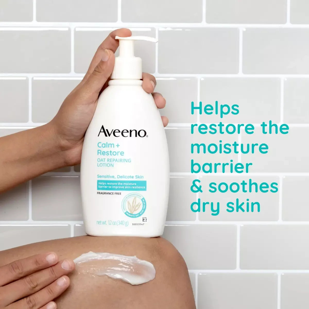Aveeno Calm + Restore Oat Repairing Lotion – For Sensitive & Dry Skin - 312ml