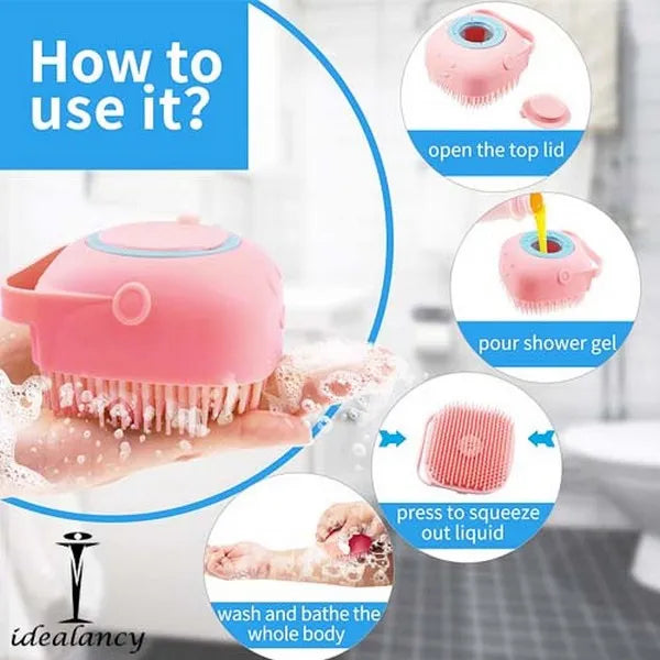 Soft Silicone Bath Brush Body Exfoliator Massage – For Smooth & Glowing Skin