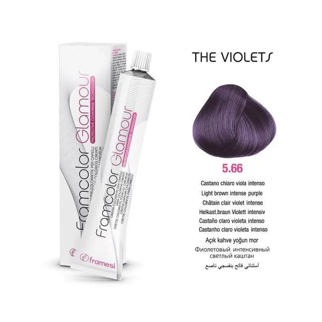 Framesi Framcolor Glamour Hair Coloring Cream 5.66 Light Brown Intense Purple 100g