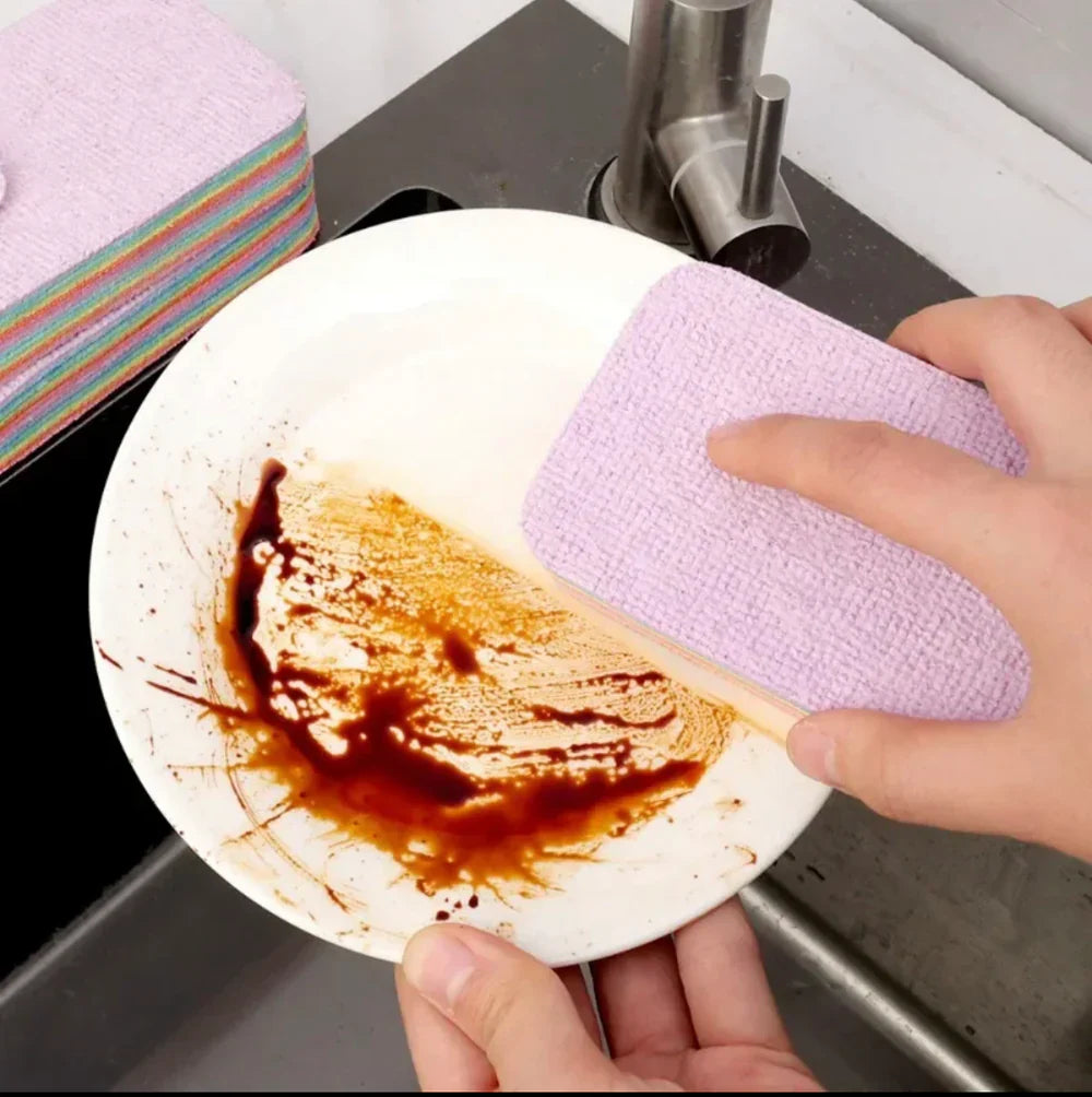 Rainbow Color Double Side Dishwashing Sponge - Each