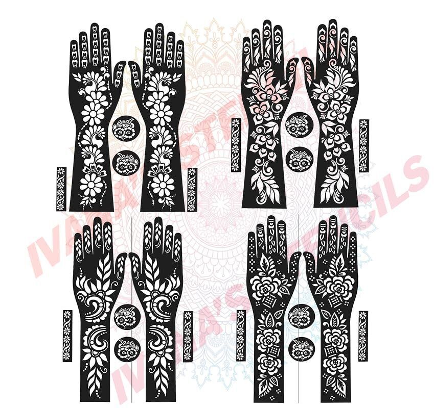 Full Hand Mehndi Stencil Design