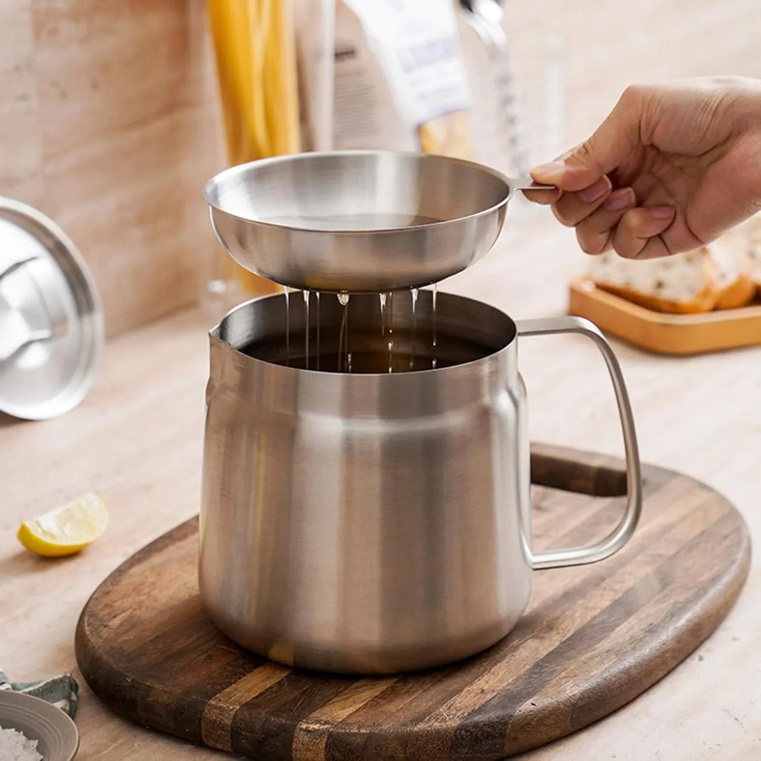 Stainless Steel Large Capacity Oil Filter Pot