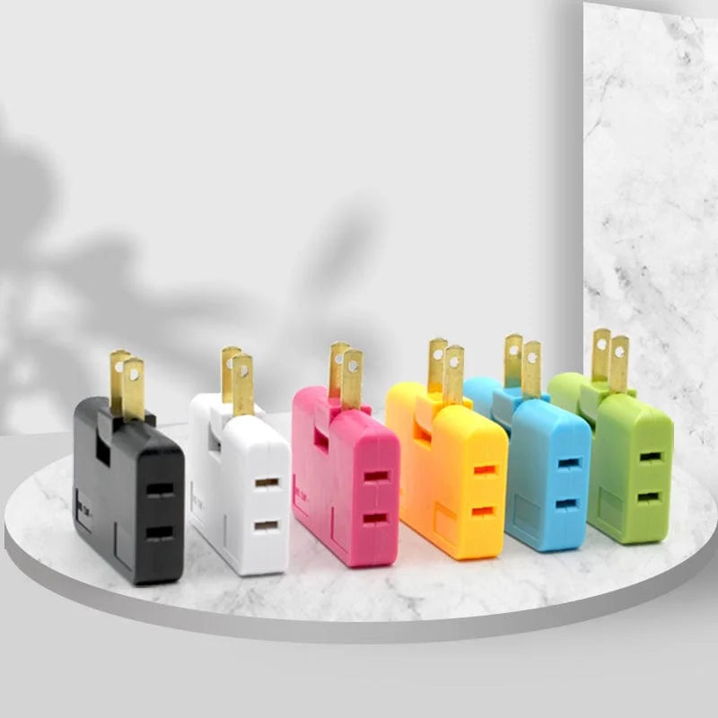 3 In 1 Extension Plug Electrical Adapter with 180° Rotation