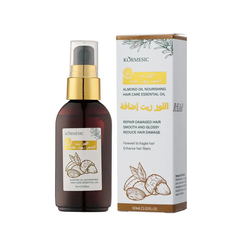 KORMESIC Natural Organic Almond Oil for Men & Women Scalp Care Serum Hair Treatment Growth Oil 60ml