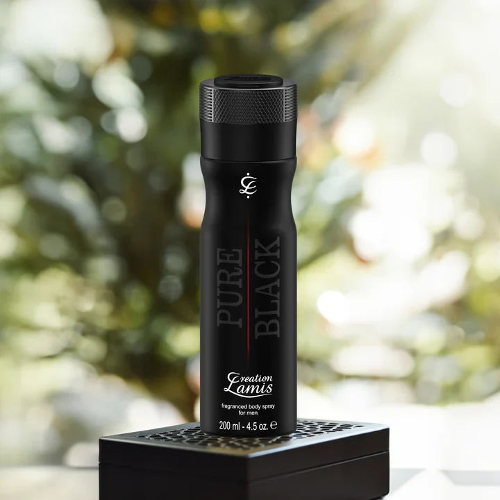 Creation Lamis Pure Black Fragrance Body Spray for Men - 200ml