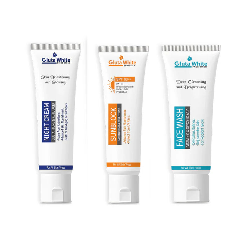 Gluta White Face Whitening Kit Trio Pack