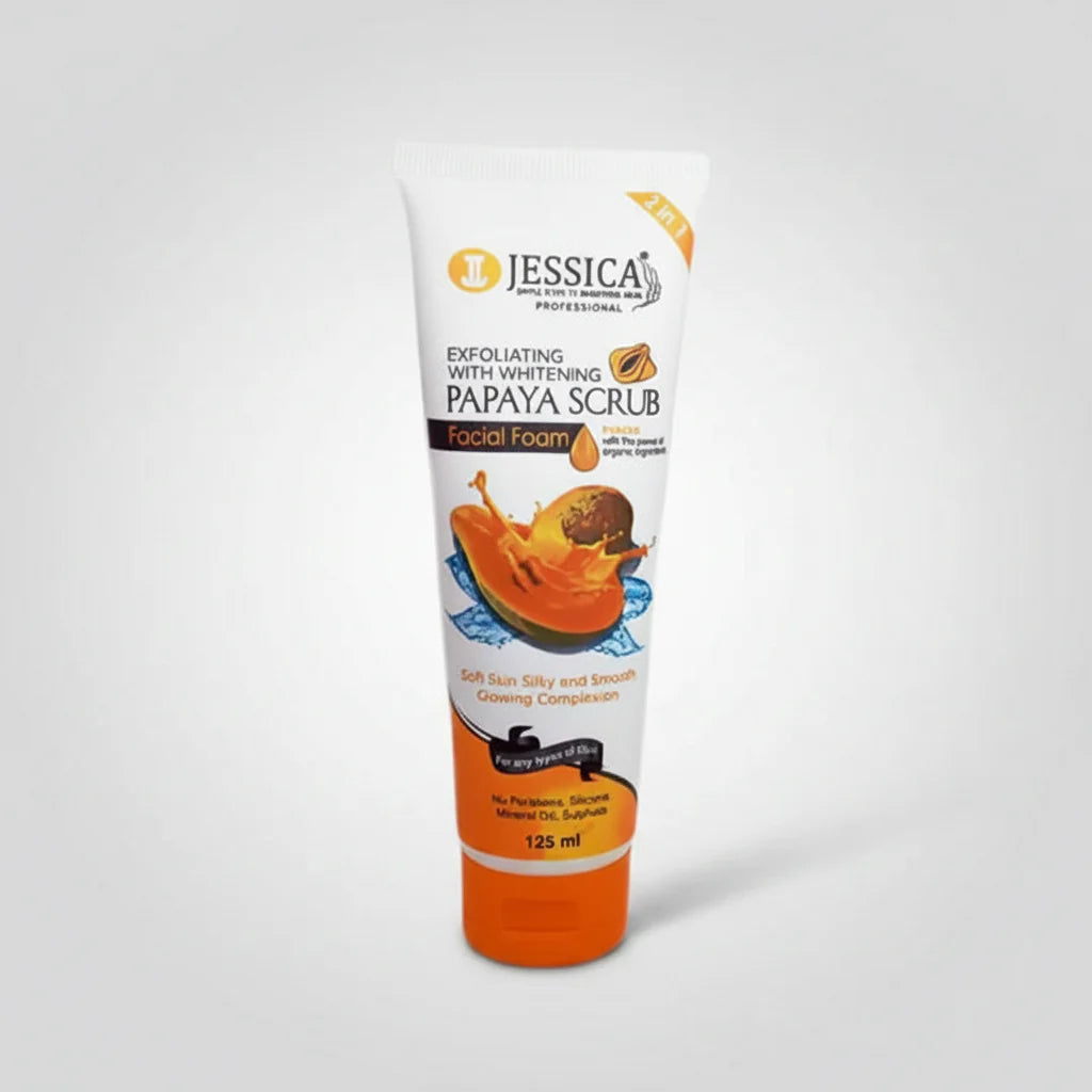 Jessica Exfoliating with Whitening Papaya Scrub Facial Foam – 125ml