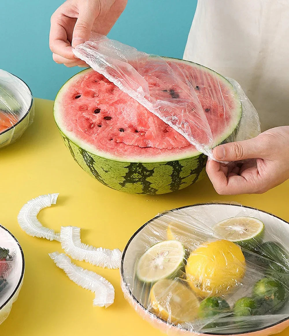 Disposable Plastic Food Cover - 100Pcs