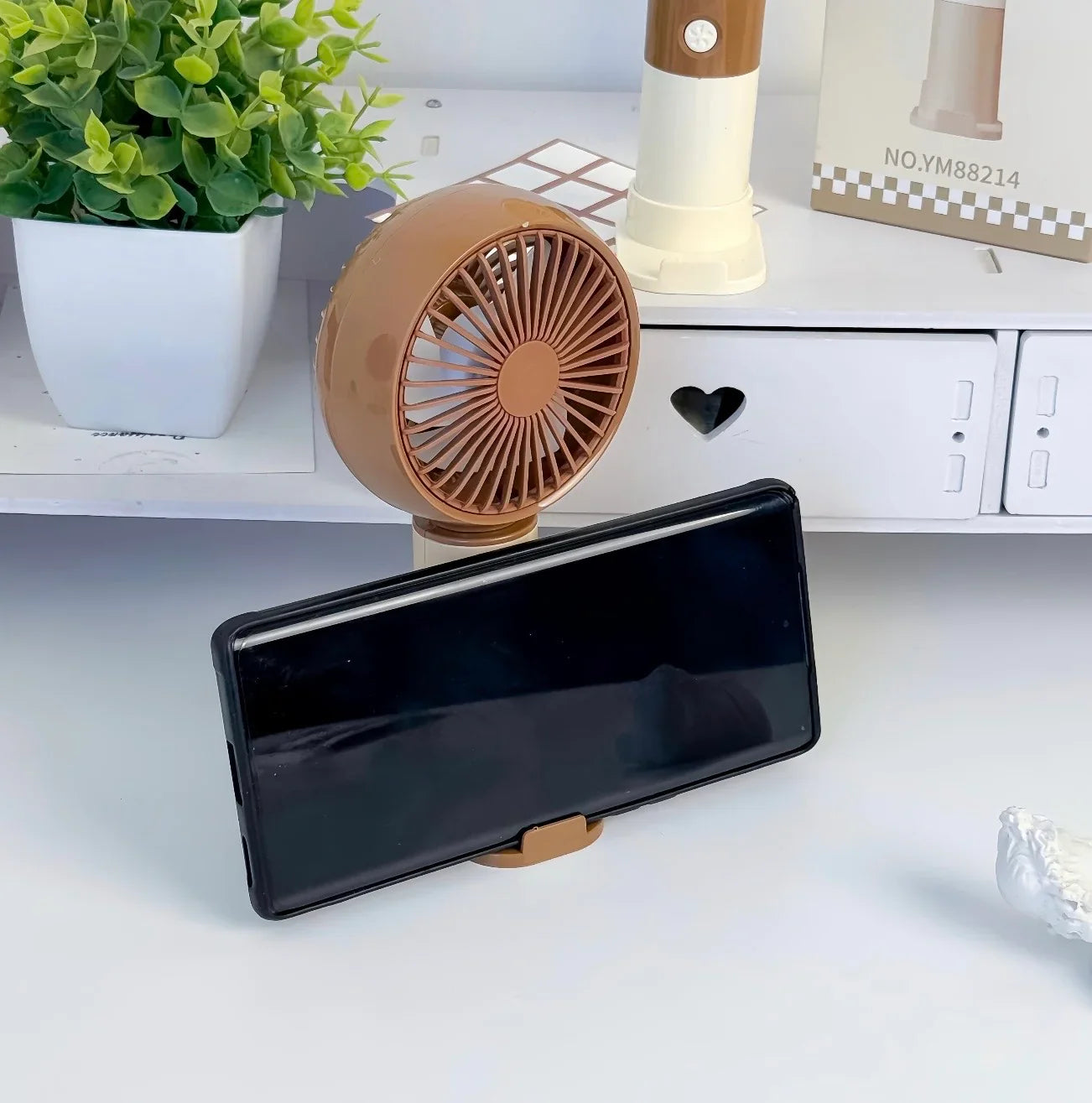 Rechargeable Portable Hand Fan -  Mini USB Cooling Fan with Stand