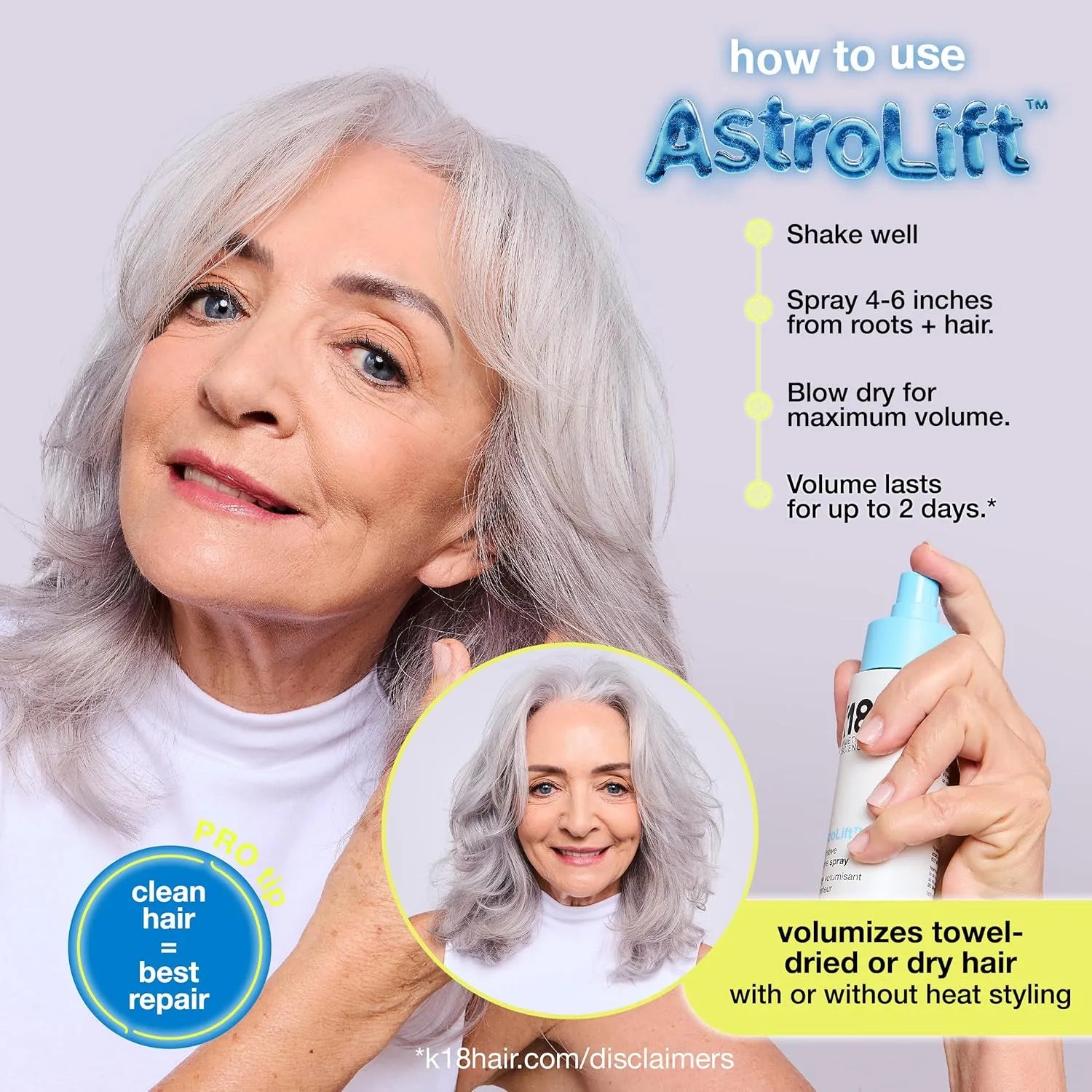 K18 AstroLift™ Reparative Volume Spray - 118ml