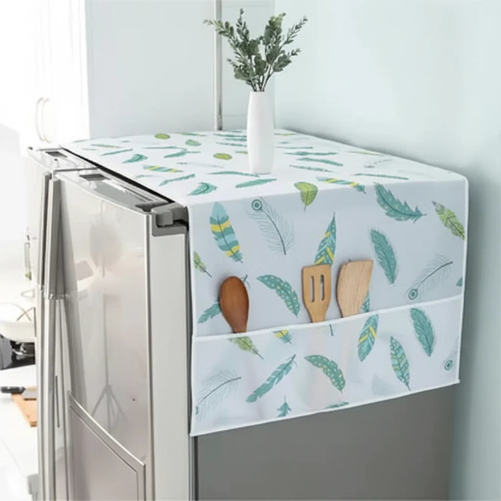 Fridge Dust Cover With Storage Pockets
