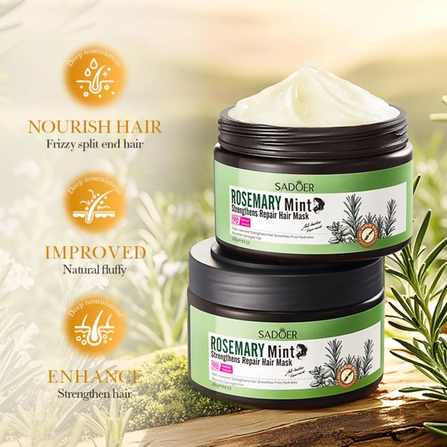 Sadoer Rosemary Mint Strengthens Repair Hair Mask - 250g