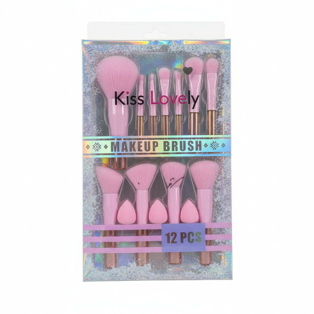 Kiss Lovely Makeup Brush Set - 12Pcs