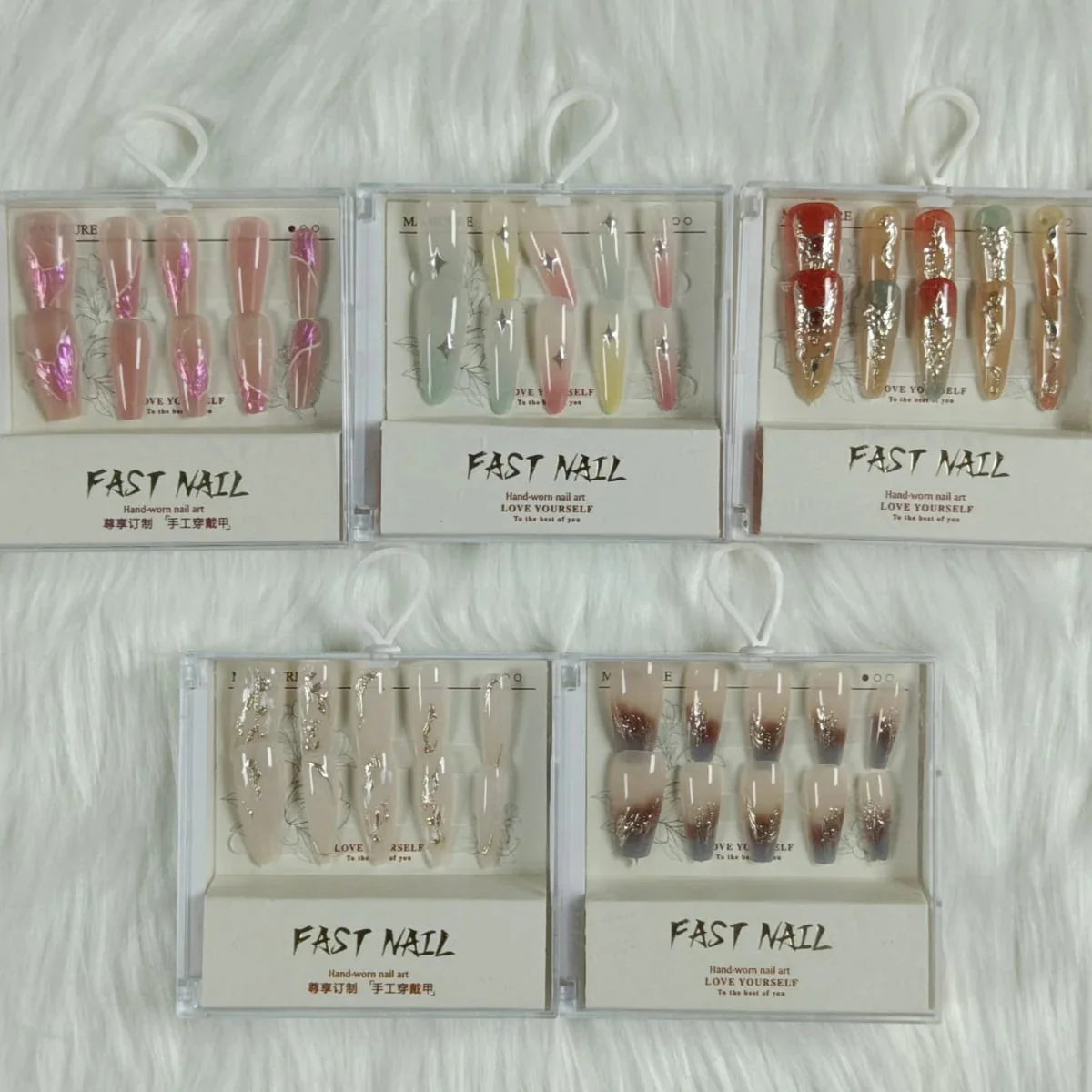 Cat Eye Fake Nails Handmade