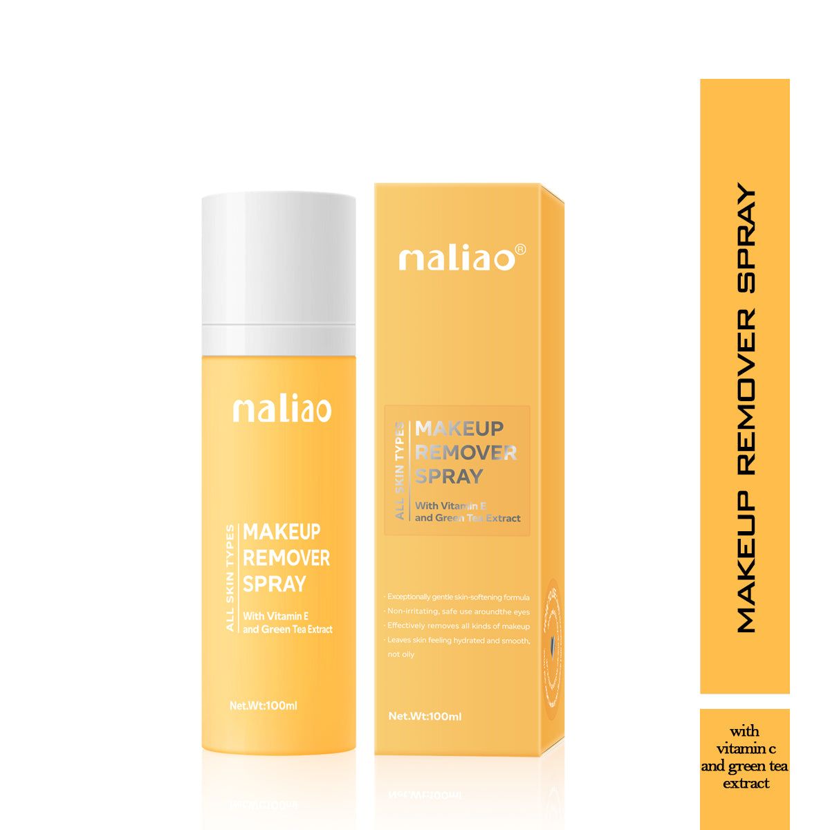 Maliao Makeup Remover Spray with Vitamin E and Green Tea Extract - 100ml