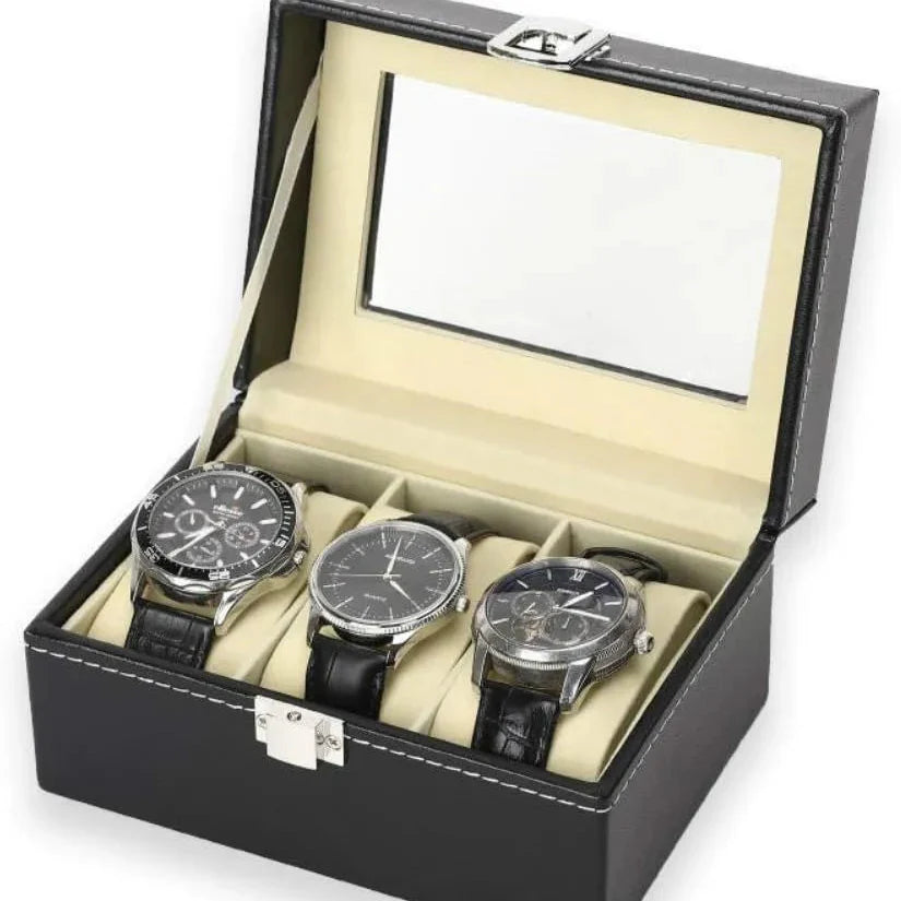 3-Slot Leather Case – Compact & Elegant Storage
