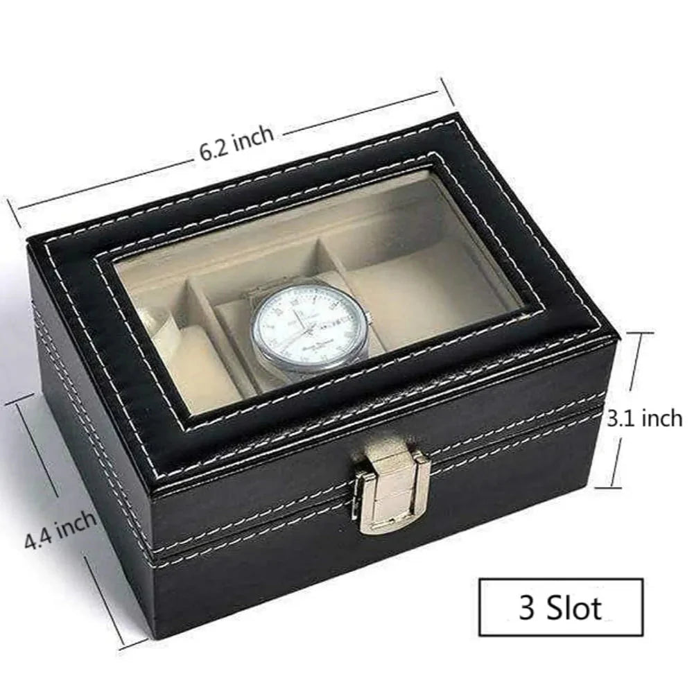 3-Slot Leather Case – Compact & Elegant Storage