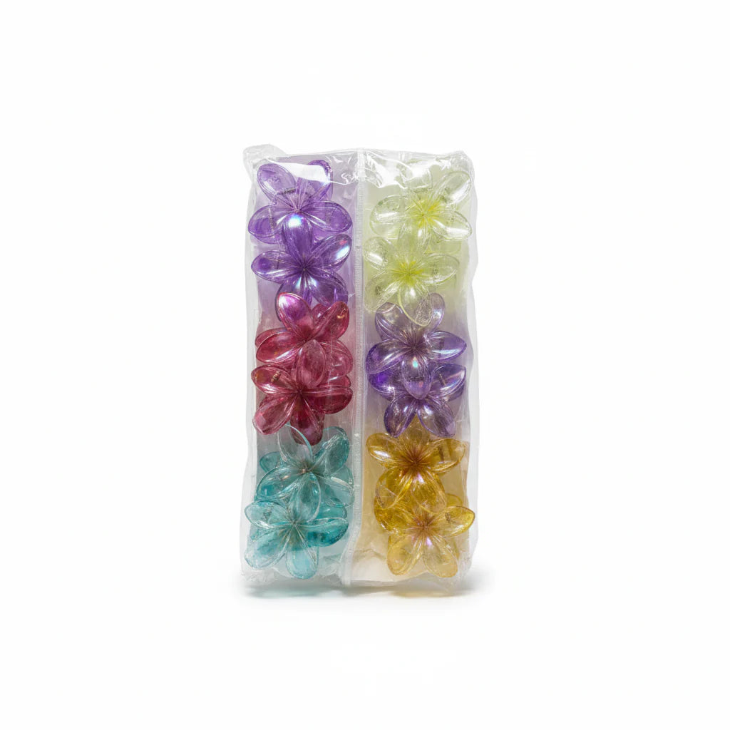 Flower Hair Clips Large - 12 Pieces