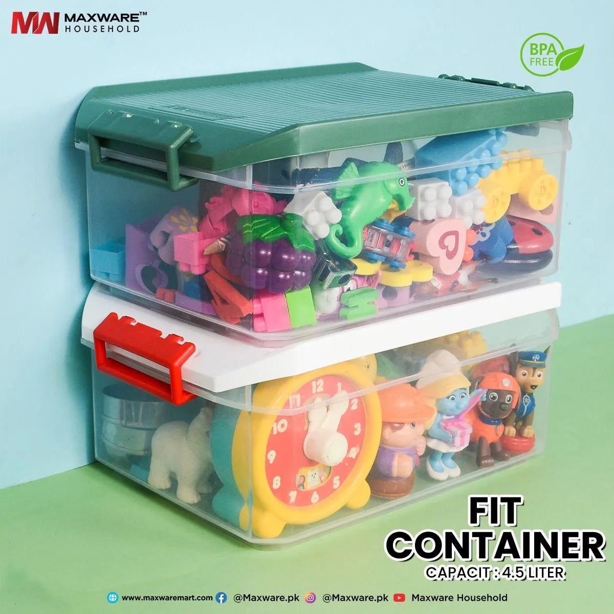 Maxware Household Fit Container - 4.5ltr