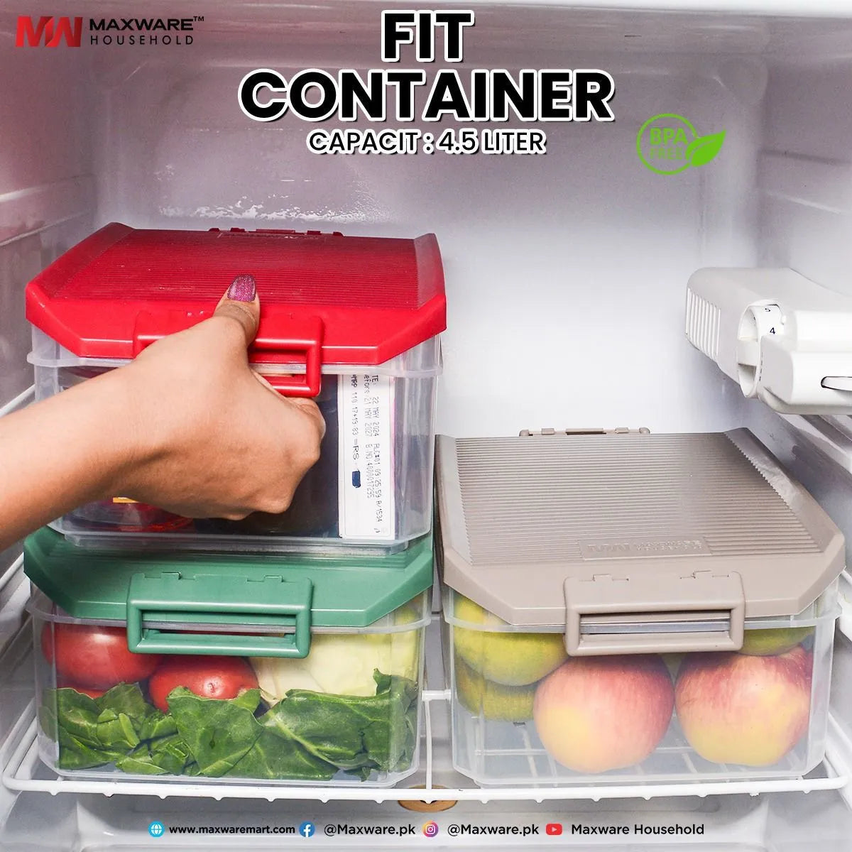 Maxware Household Fit Container - 4.5ltr
