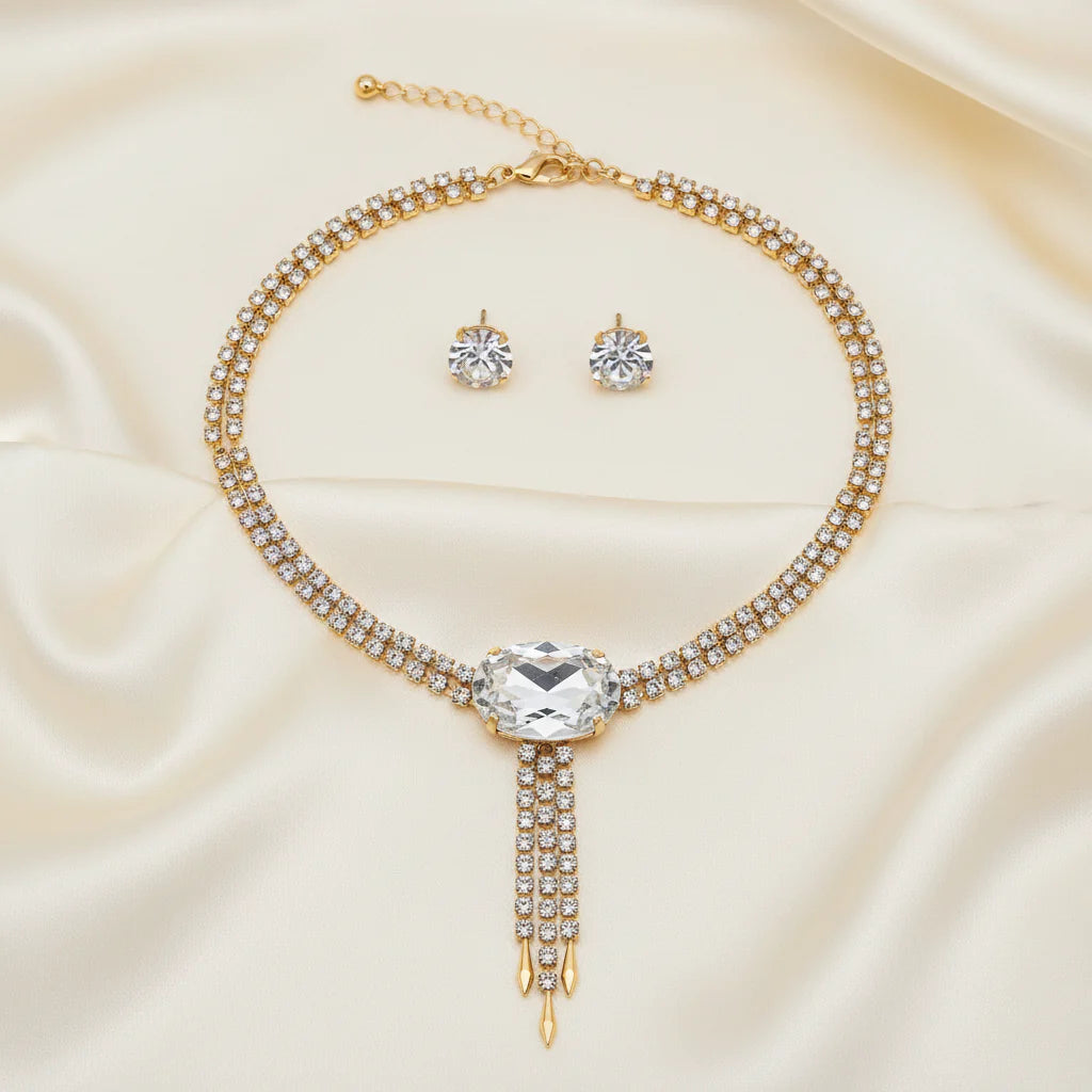 American Diamond Zircon Fancy Necklace Set