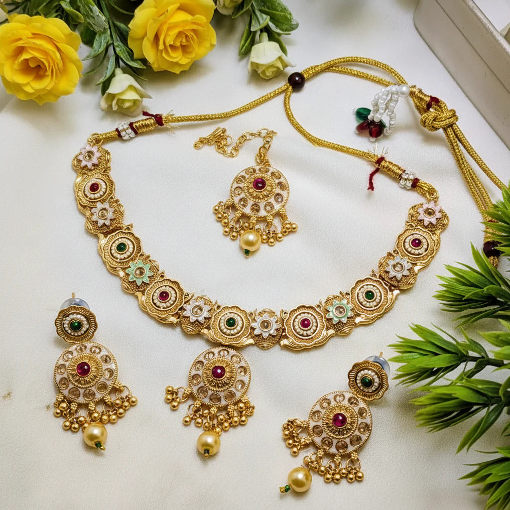 Rajwari Meena Necklace Set