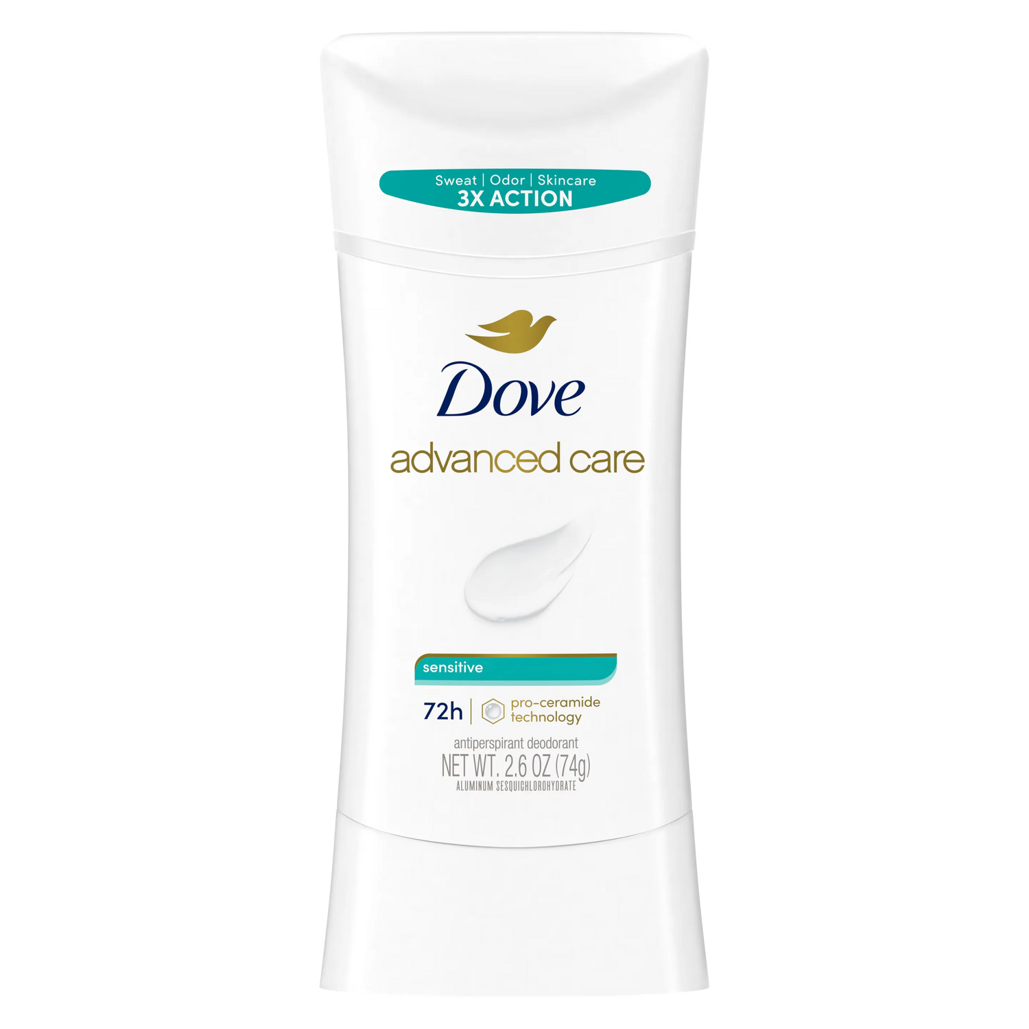 Dove Advanced Care Sensitive Antiperspirant Deodorant Stick 74g