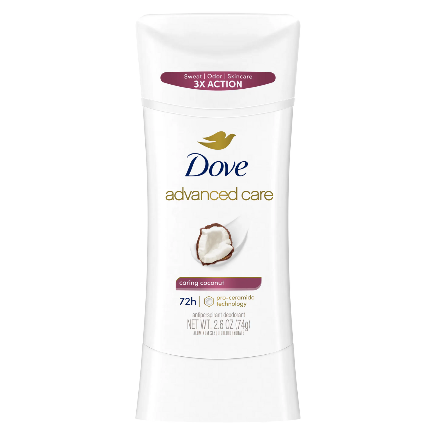 Dove Advanced Care Caring Coconut Antiperspirant Deodorant Stick 74g