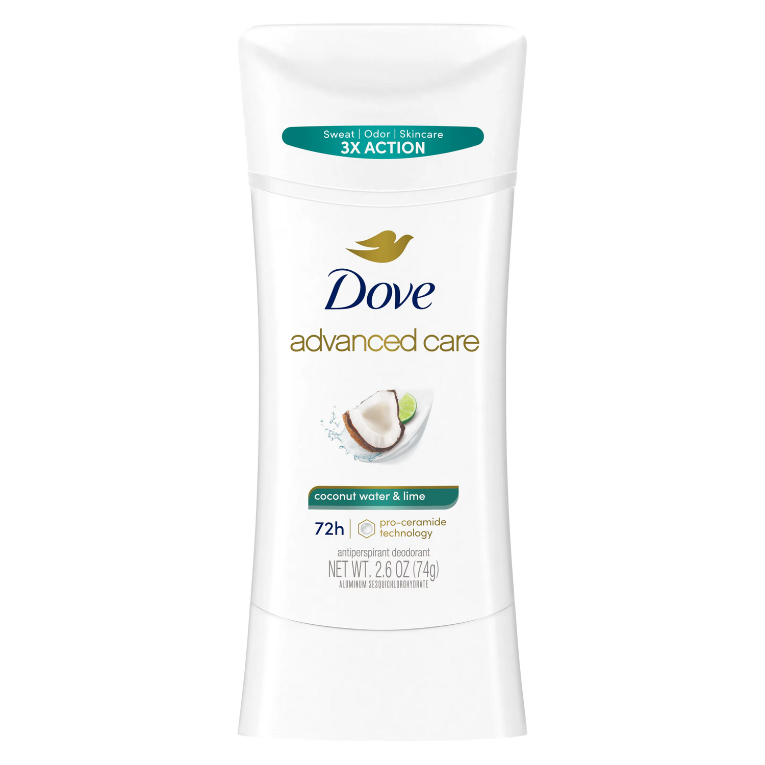 Dove Advanced Care Coconut Water & Lime Antiperspirant Stick 74g