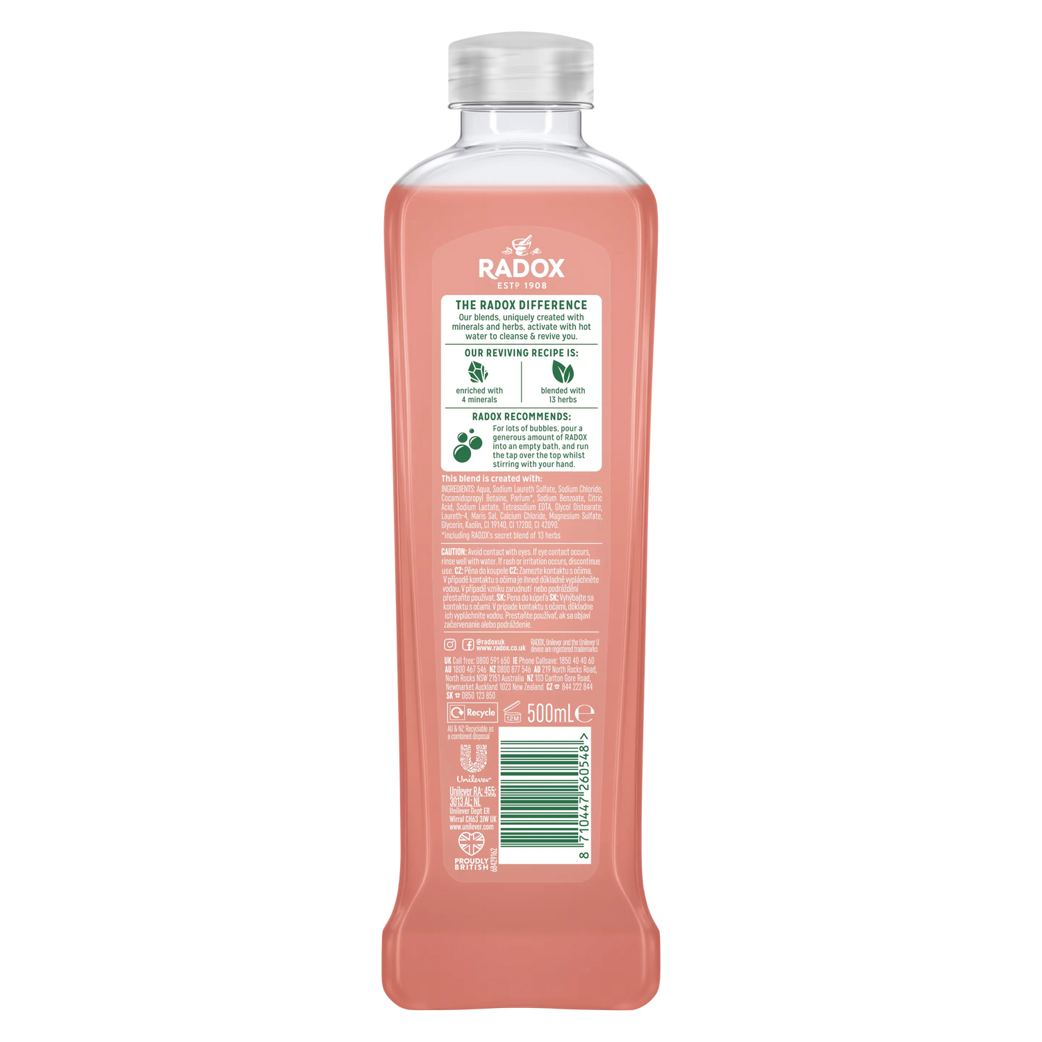 Radox Feel Detoxed Bath Soak with Acai Berry Scent - 500ml