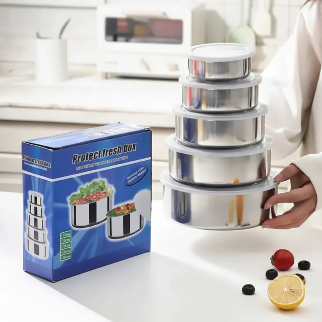 5-Piece Stainless Steel Storage Container Set