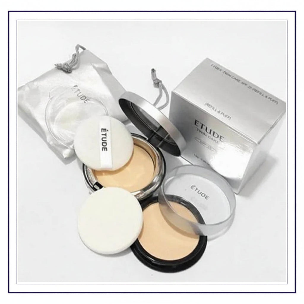 Etude Twin Cake Face Powder Foundation Base With Refill