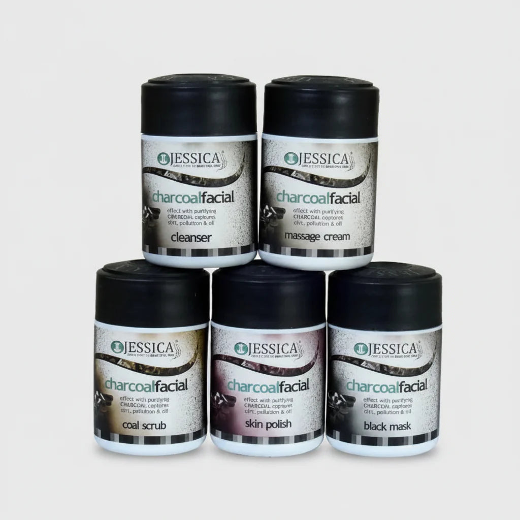 Jessica Charcoal Facial Kit (Pack of 5) 250ml Each